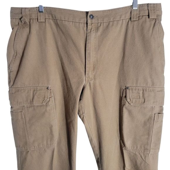 Duluth Trading Co Vintage Cargo Pants Men's Size 48 X 30 Tan Cotton Canvas - Picture 3 of 10